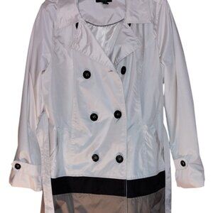 Jones New York Signature Hooded mid-length Blazer, Rain Jacket, Button cuffs XL